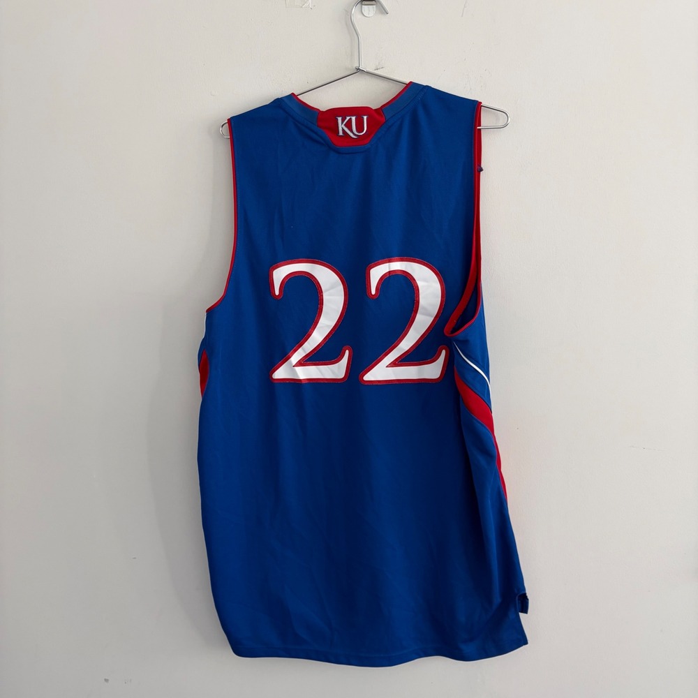 Adidas Kansas Jayhawks Basketball Jersey Blue Red 22 Mens Large - Picture 4 of 6